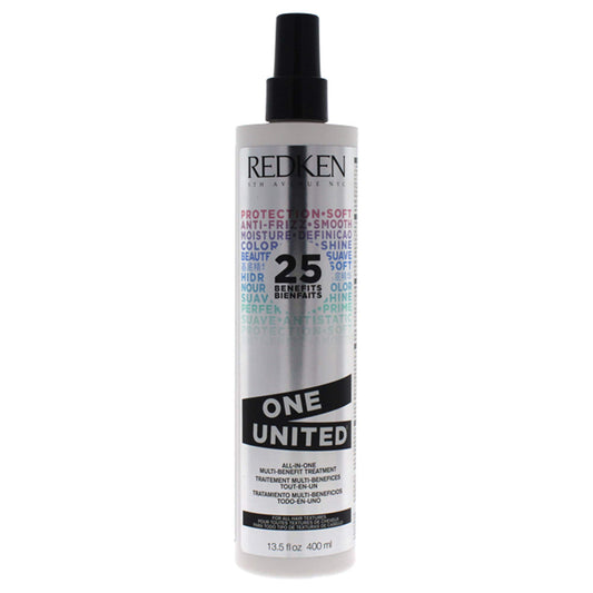 Redken One United front bottle showing packaging and easy application benefit