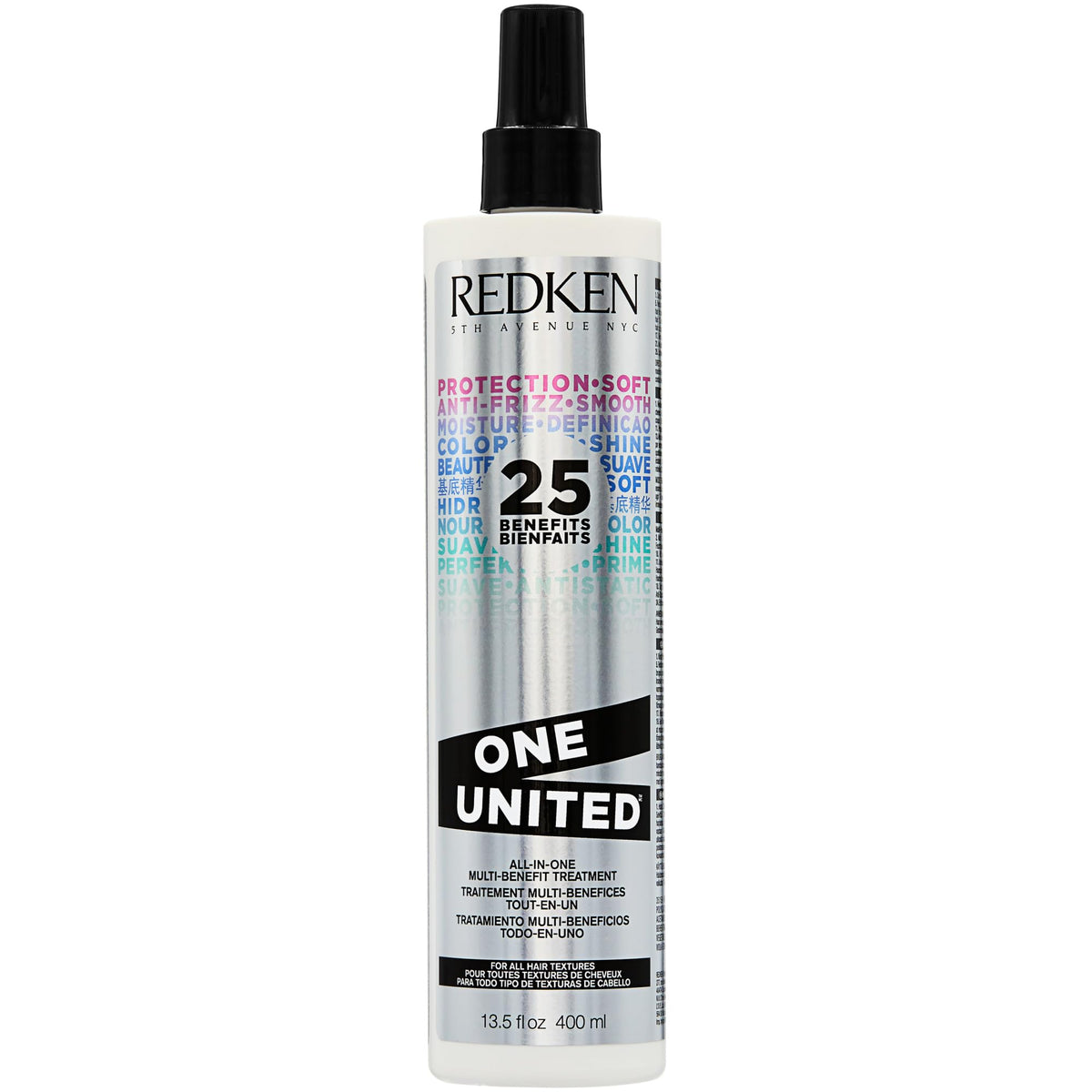 Redken One United front packaging shows full bottle and brand for easy identification and shelf appeal