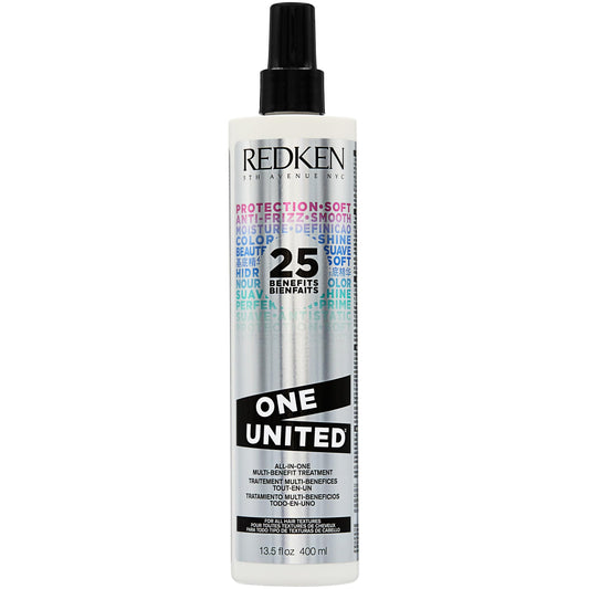 Redken One United front packaging shows full bottle and brand for easy identification and shelf appeal