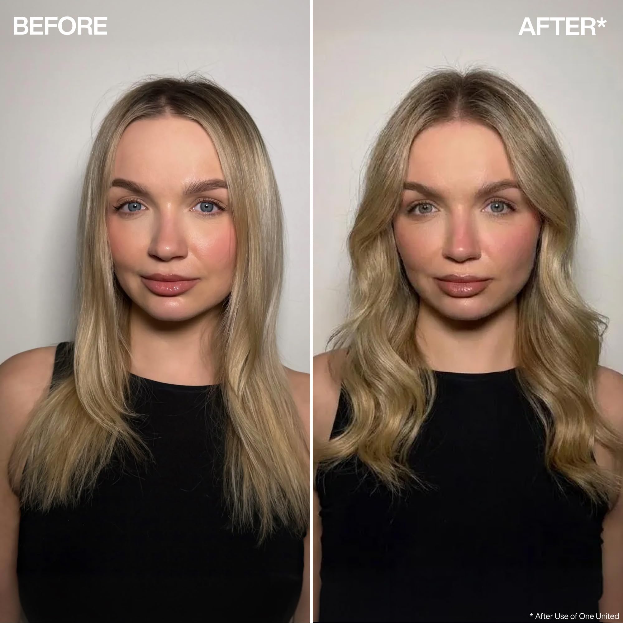 Redken One United spray in use on hair demonstrating detangling and protection benefits