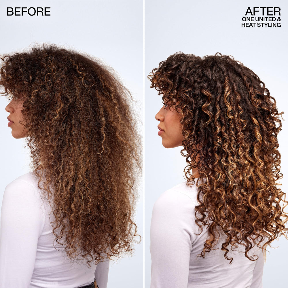 Redken One United texture close-up demonstrating lightweight, non-greasy finish