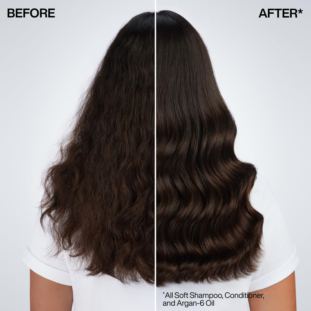 Redken product in hand for scale illustrating compact, travel-friendly bottle benefit