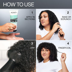 Redken gel paired with Refreshing Curl Mist for refreshed, long-lasting curls