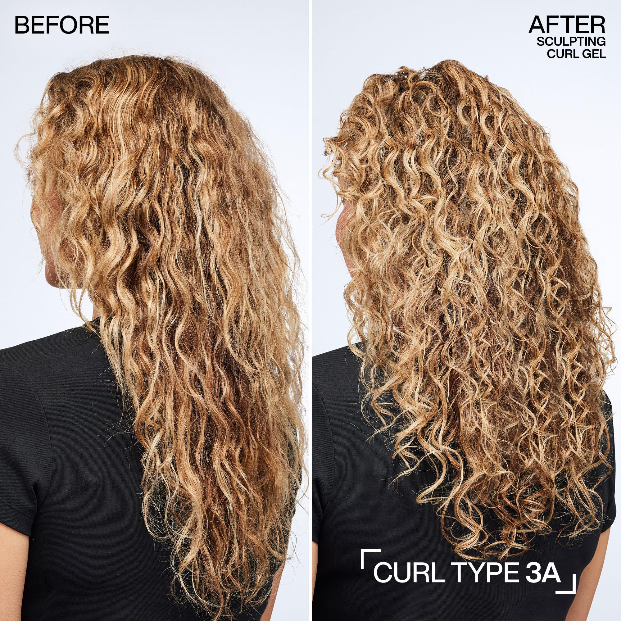 Applying Redken gel to damp curls for defined, frizz-controlled styling
