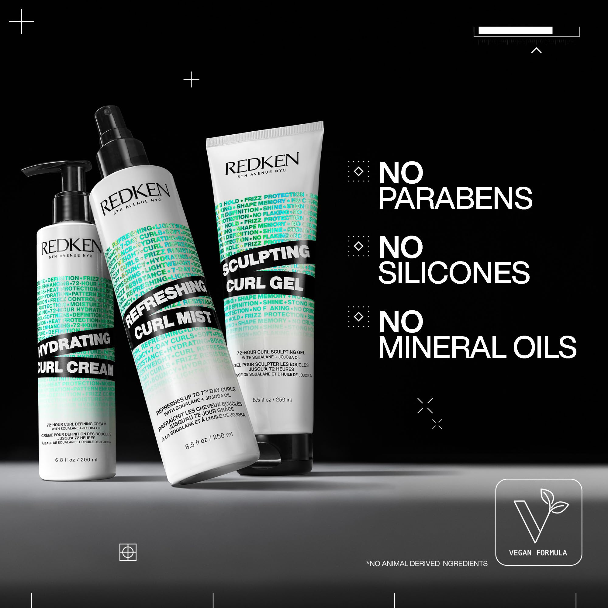 Redken gel bottle next to a hand to show true product size