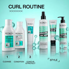 Styled natural curls after Redken gel use showing definition and bounce