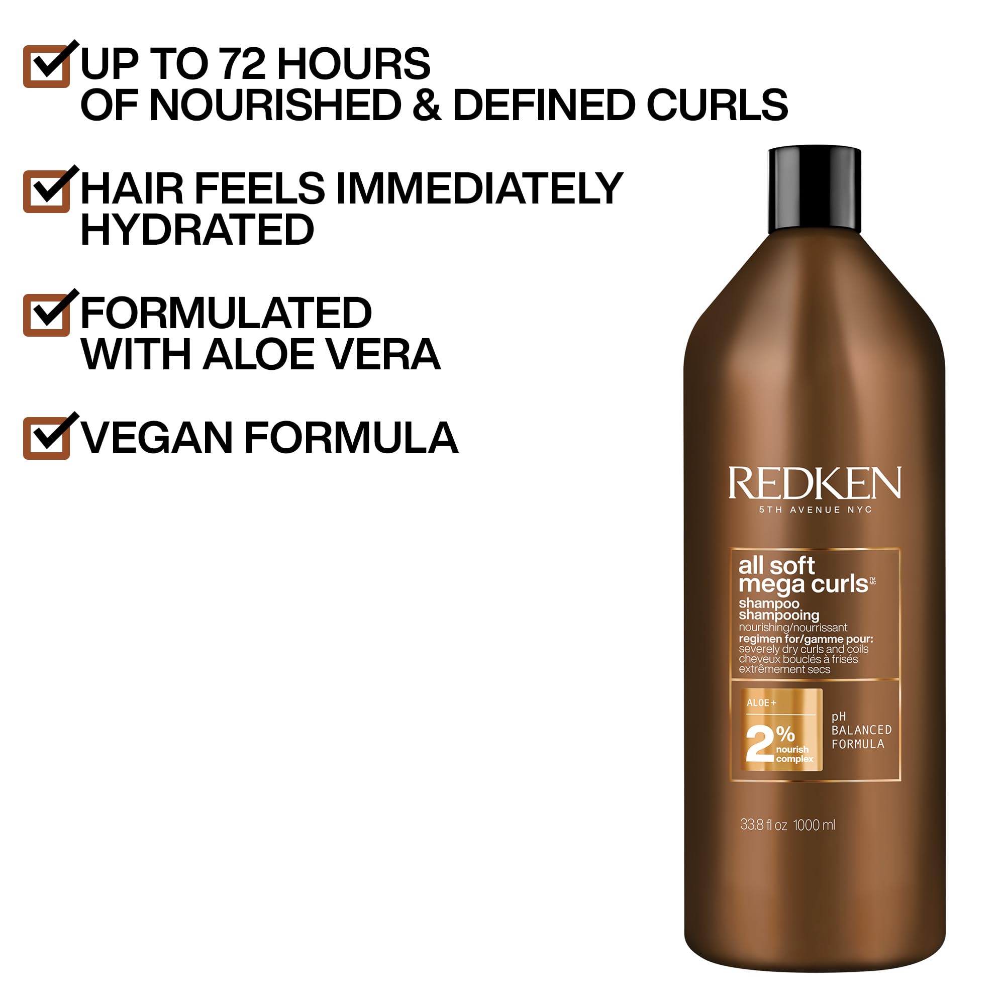 Redken shampoo texture pouring to show rich, hydrating consistency