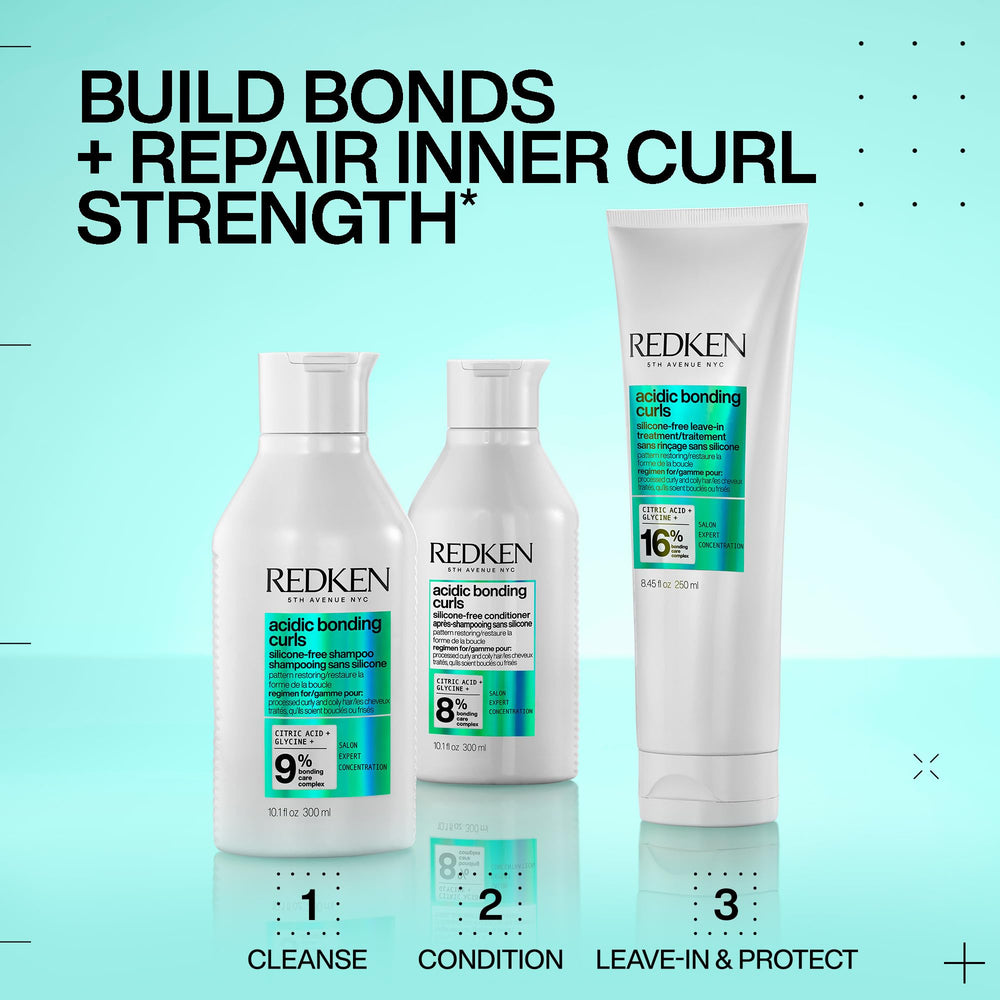 Redken full system shelf display shows coordinated routine for best results