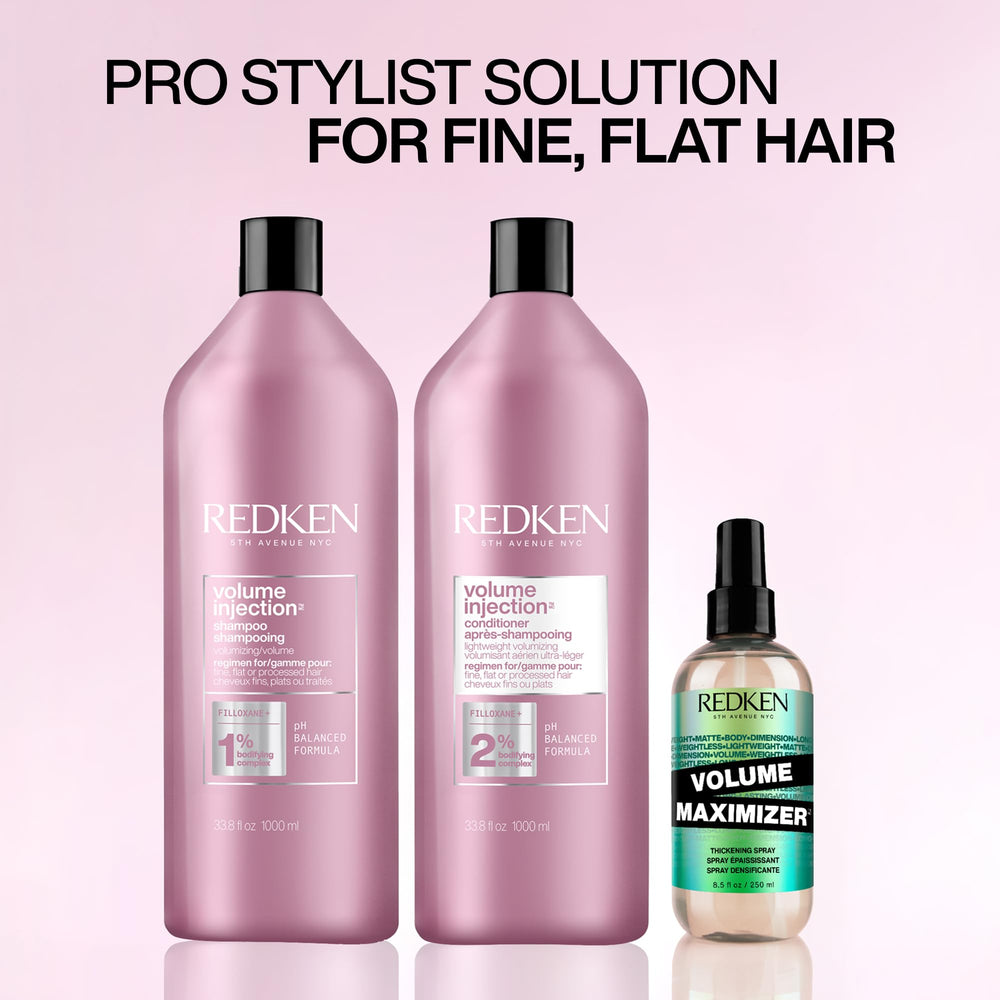 Redken styled hair after use showing lifted roots and fuller body