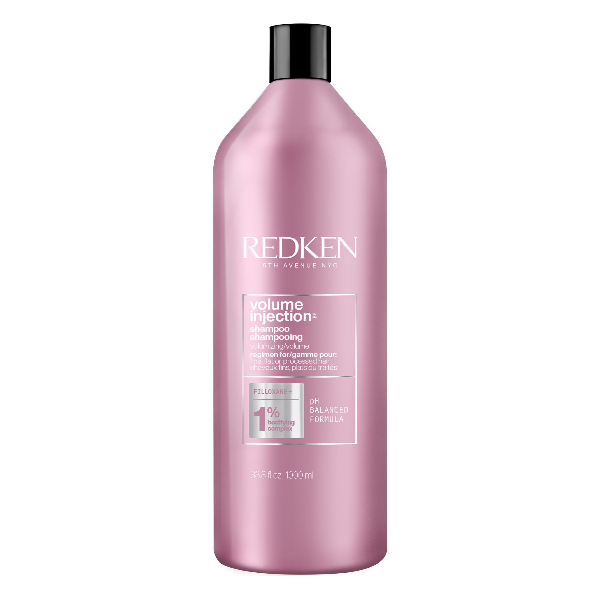Redken bottle front view showing label and volume packaging benefit