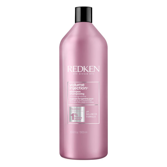 Redken bottle front view showing label and volume packaging benefit