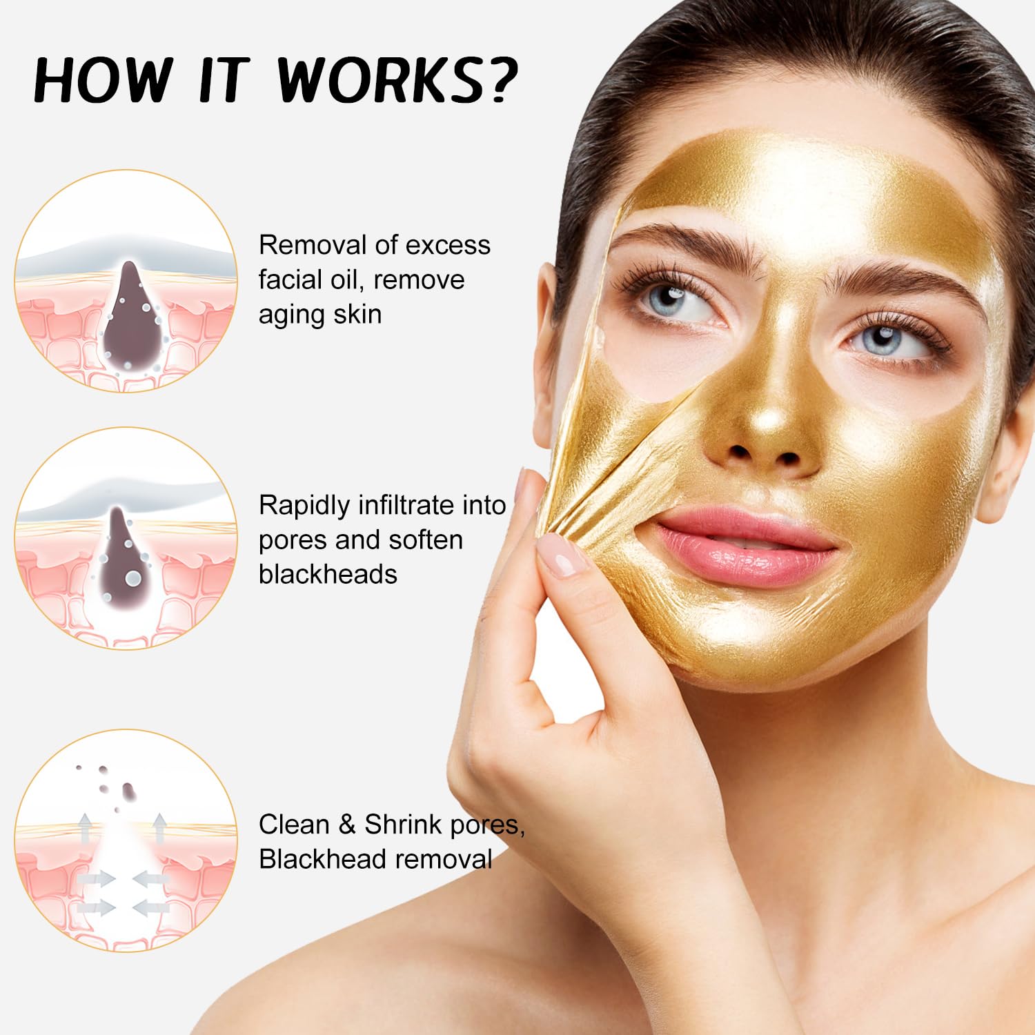 Rednow mask applied to face demonstrating coverage and calming effect