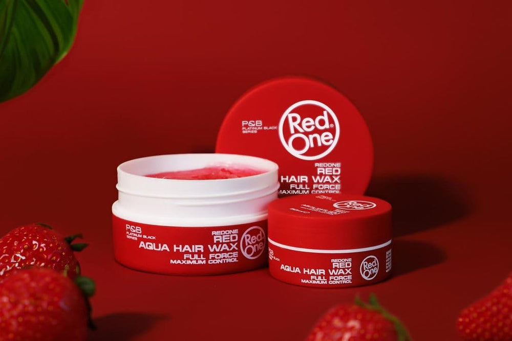 Redone Red One open jar close-up showing smooth wax texture and sheen
