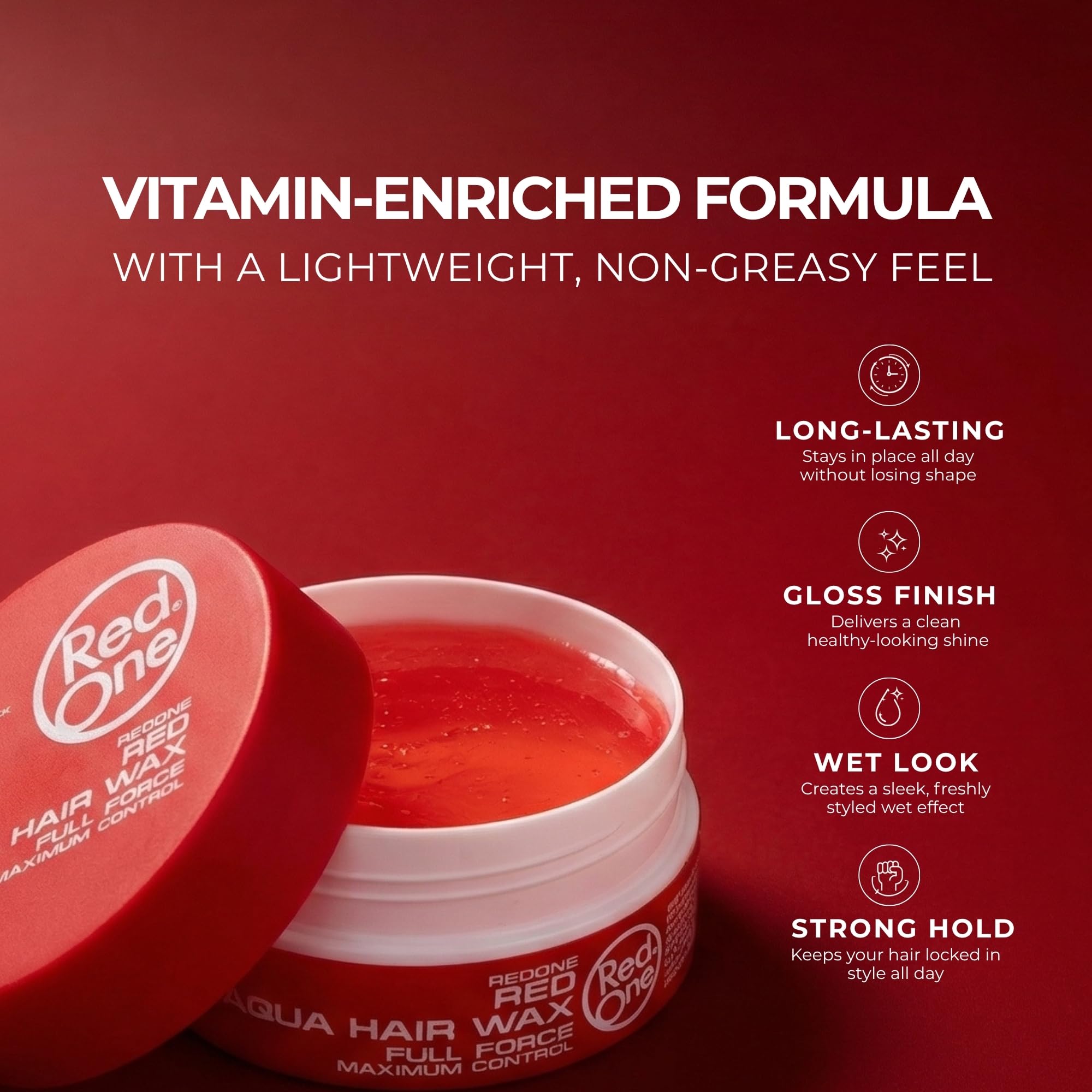 Redone open jar texture showcasing creamy wax for even application