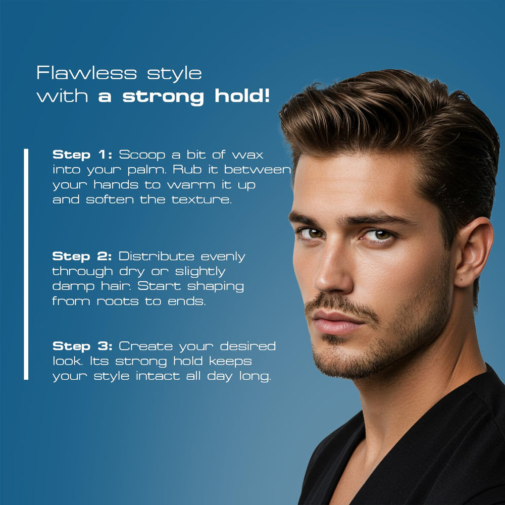 Before and after hairstyle using Redone wax indicating defined texture benefit