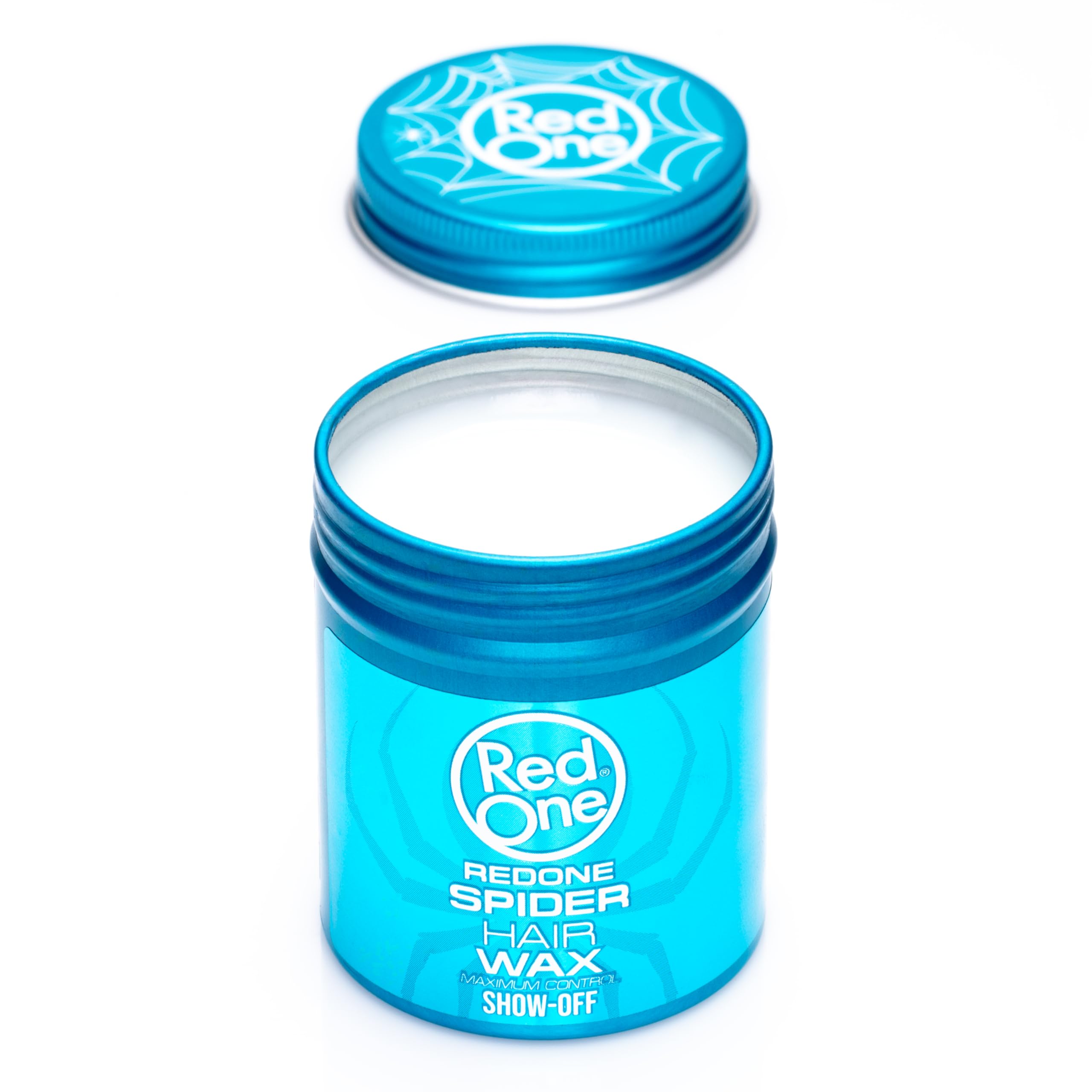 Open jar revealing spider-web fiber texture for flexible styling benefit