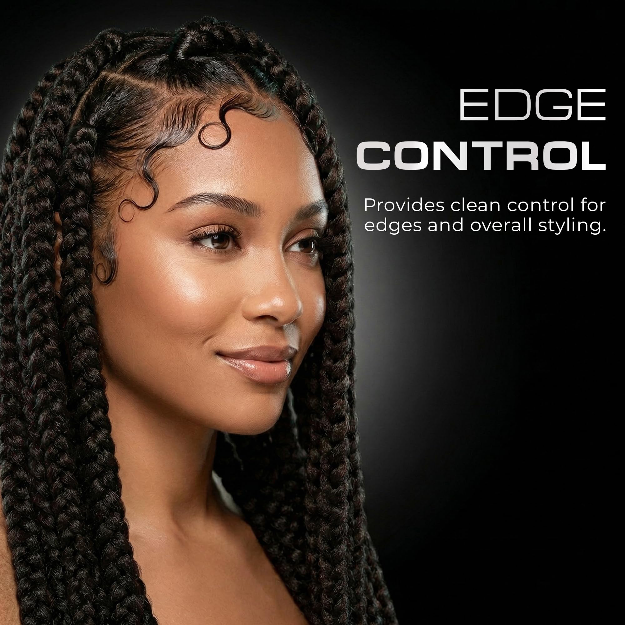 Styled hair with Redone wet-look finish showing high-shine result benefit