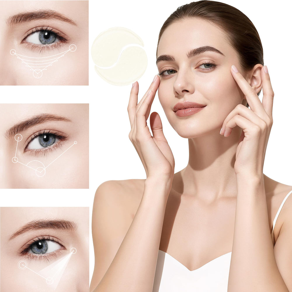 Reepic Cosmer patch applied under eye showing instant cooling and smoothing effect
