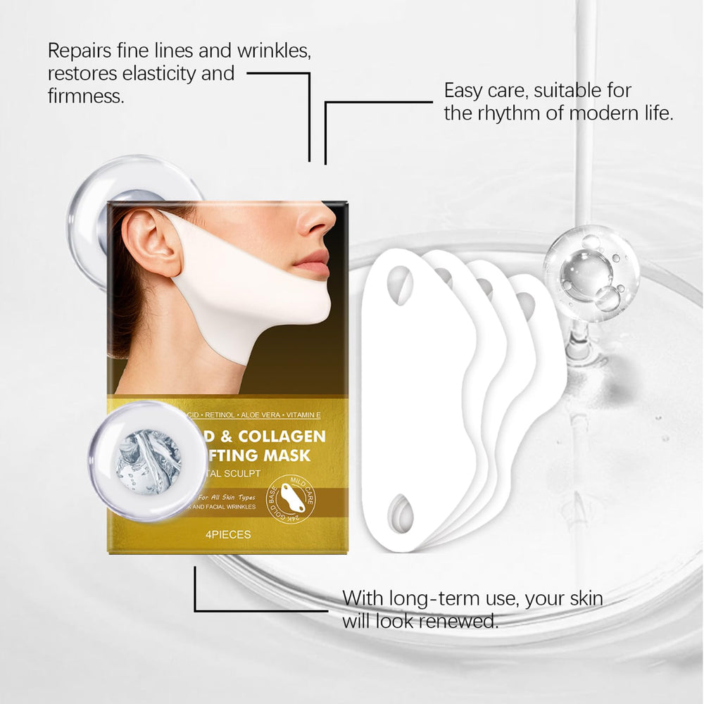 Reepic Cosmer mask applied to model's chin and neck for visible contour