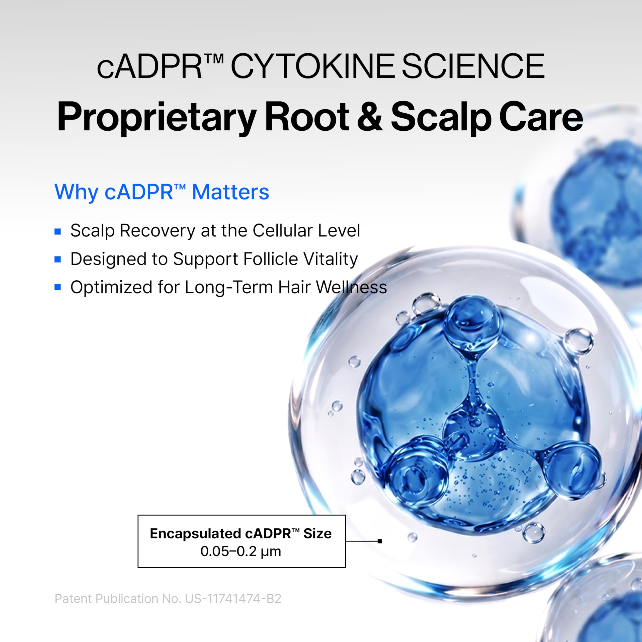 Refilled applicator applying serum to scalp for easy use
