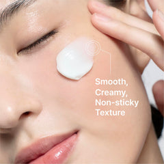 REJURAN cream being applied to cheek, shows hydration and skin-smoothing