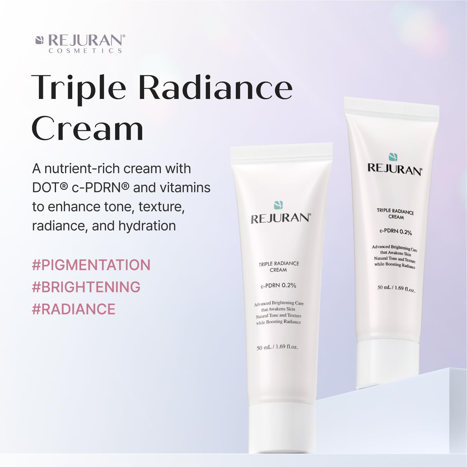 REJURAN cream texture close-up displaying silky, hydrating finish for smooth skin