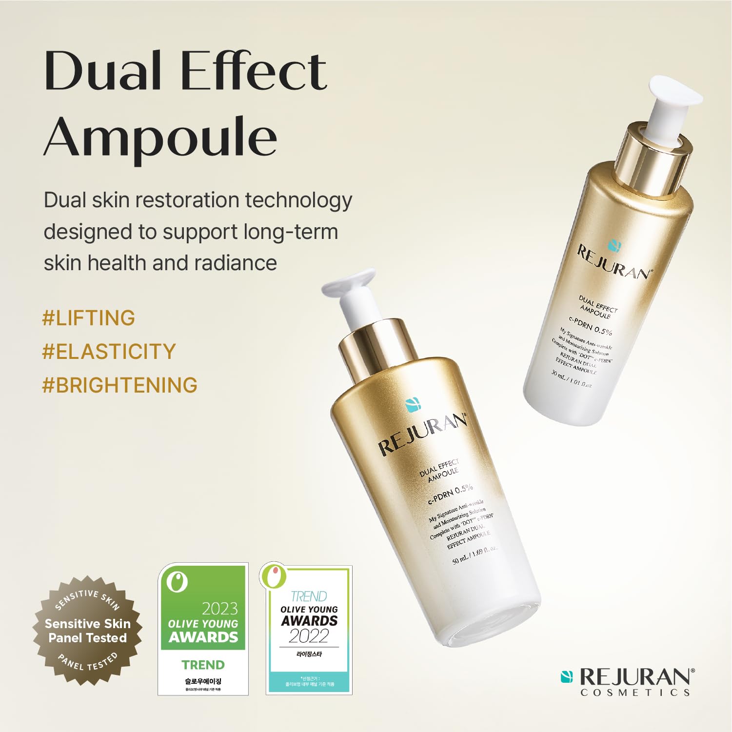REJURAN open dropper dispensing serum demonstrating precise application
