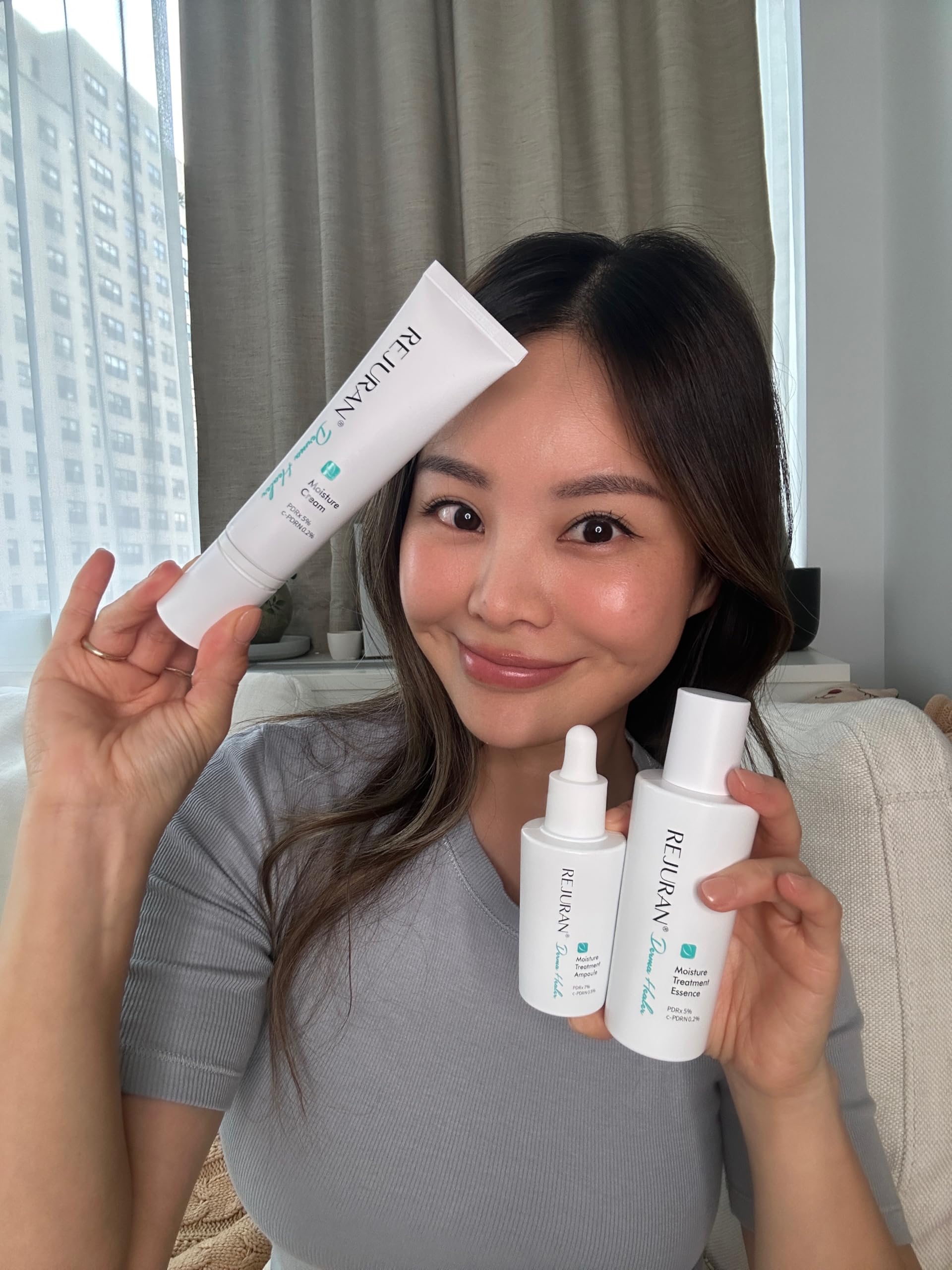 REJURAN on bathroom shelf in lifestyle setting promoting daily use