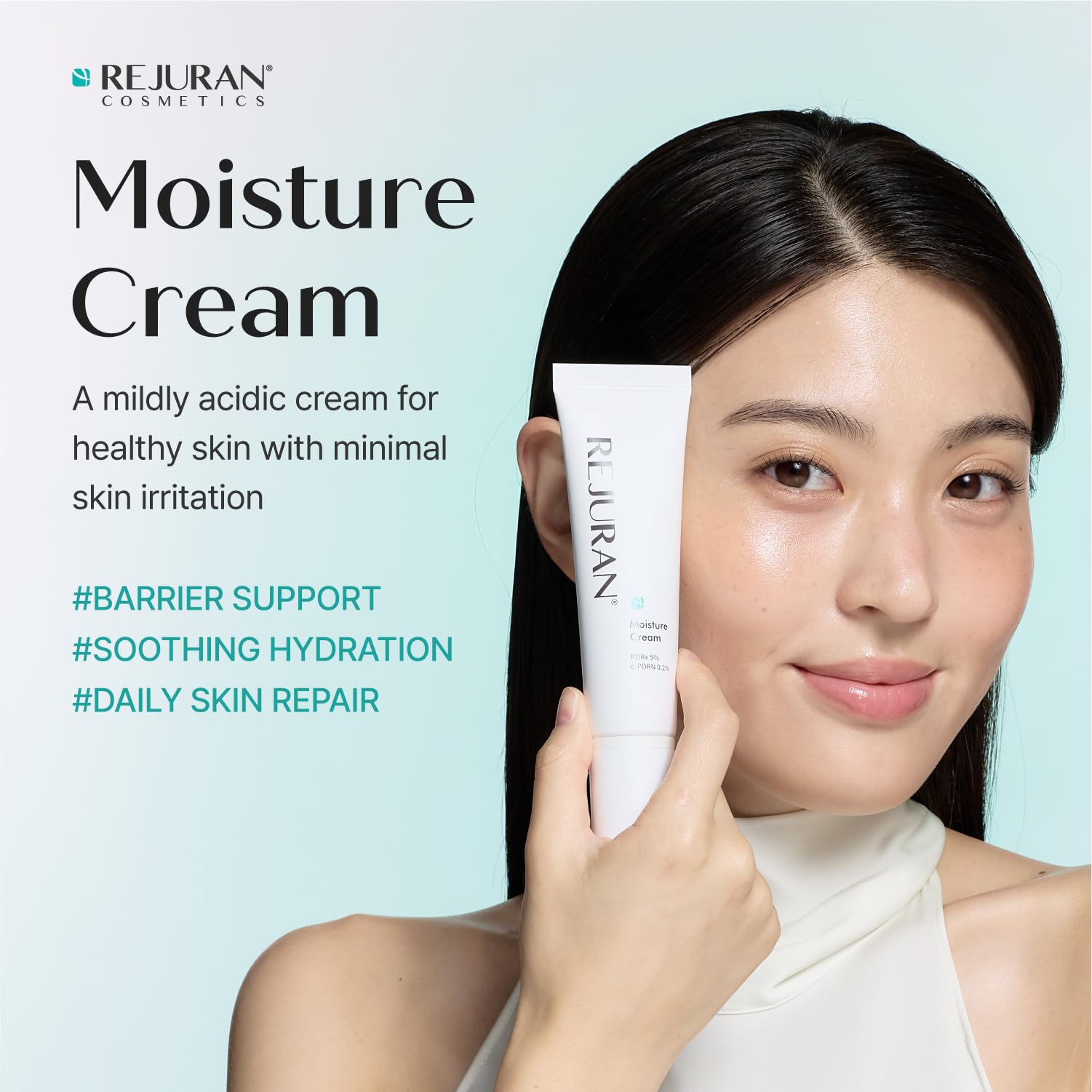 REJURAN open jar texture highlighting lightweight, hydrating cream
