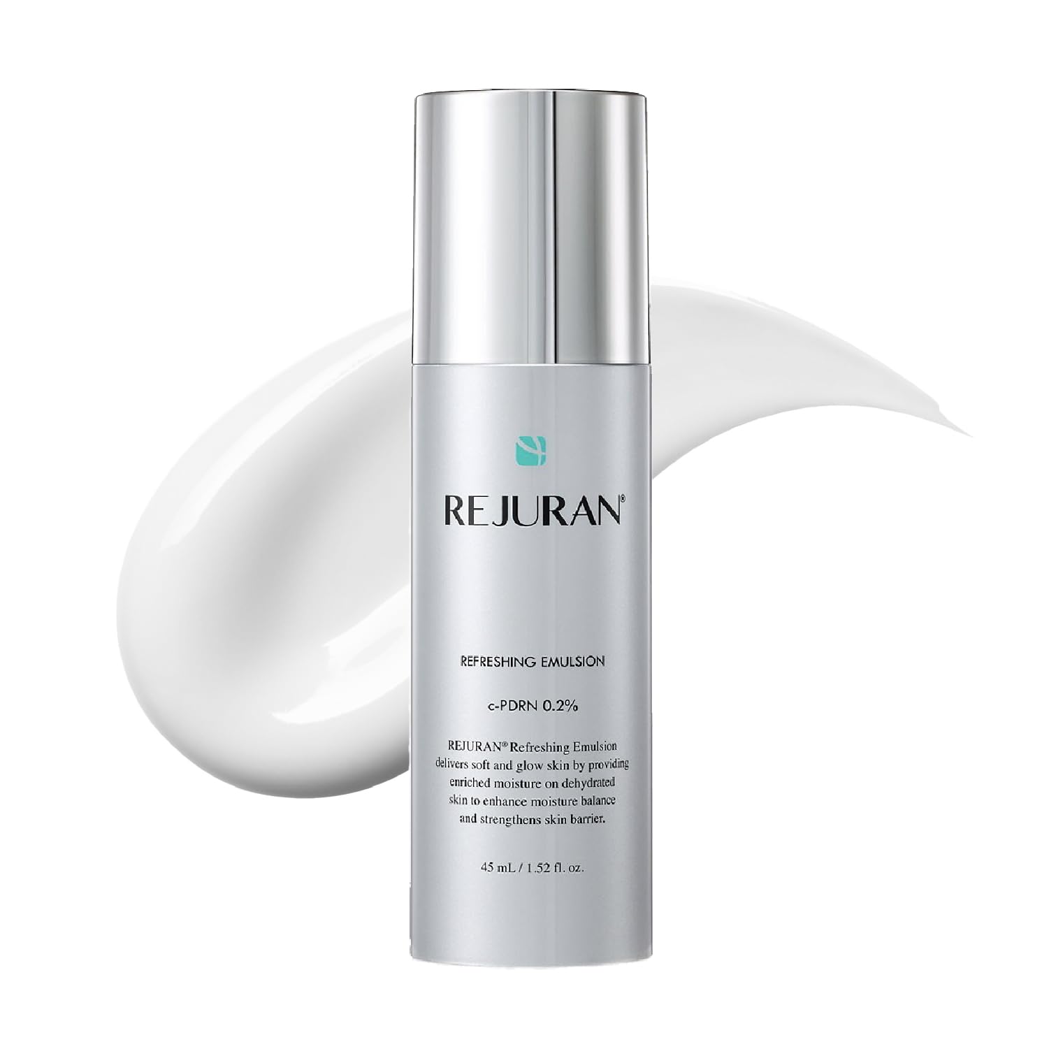 REJURAN front view of tube showing clean design and clarity benefit