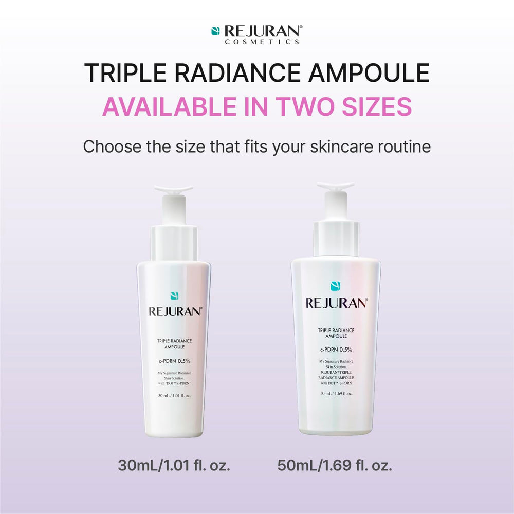 REJURAN ampoule on bathroom vanity suggesting daily routine glow benefit