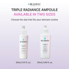 REJURAN ampoule on bathroom vanity suggesting daily routine glow benefit