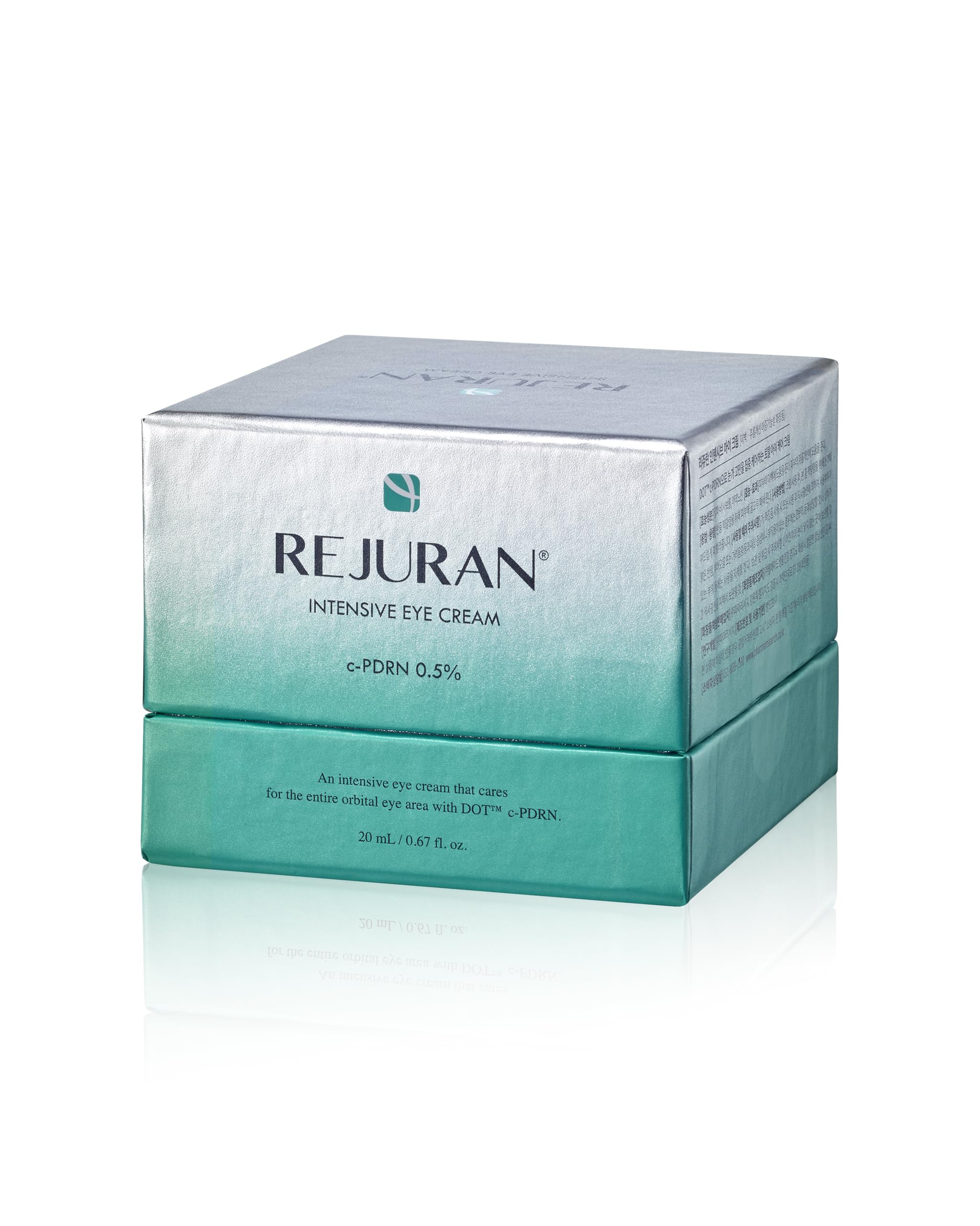 REJURAN size comparison in hand demonstrating travel-friendly volume