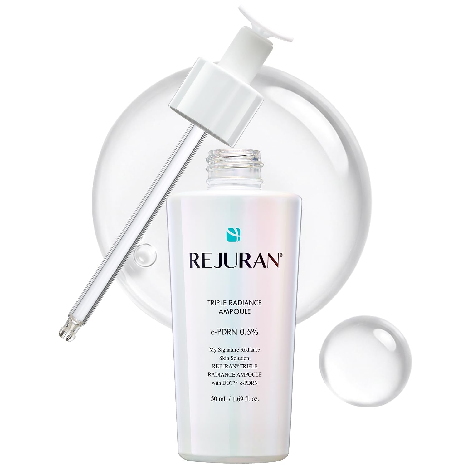 REJURAN front bottle showing sleek ampoule design and clear branding