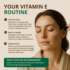 RejuveNaturals vitamin E oil texture on skin for fast absorption