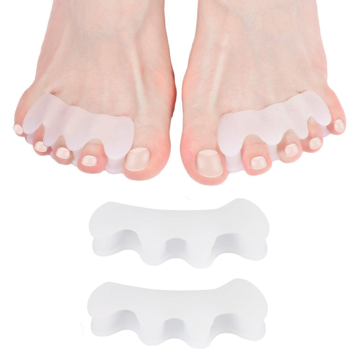 Relax Tony front packaging showing gel toe separators and benefits