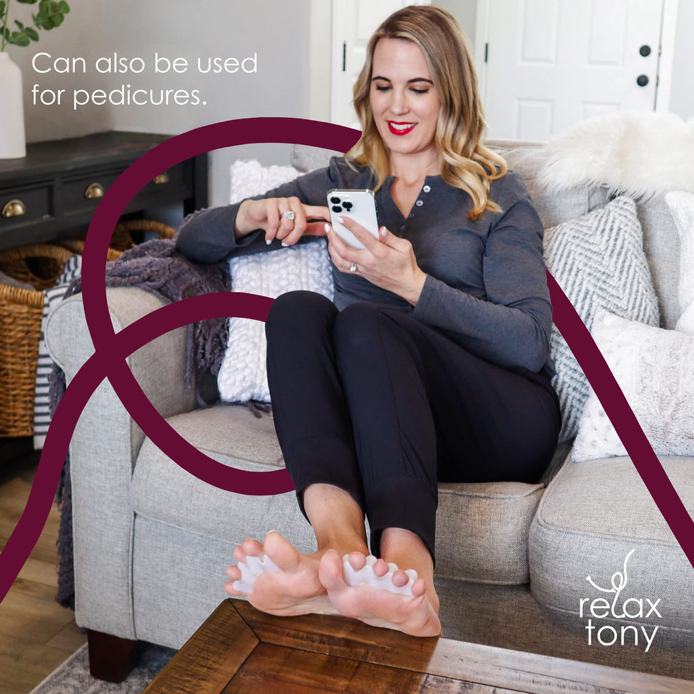Relax Tony separators inside a shoe demonstrating discreet wear