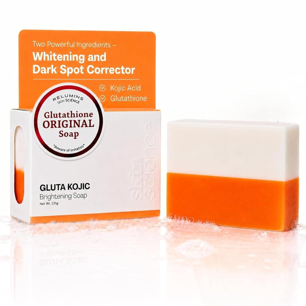 Relumins soap front packaging showing branding and benefits