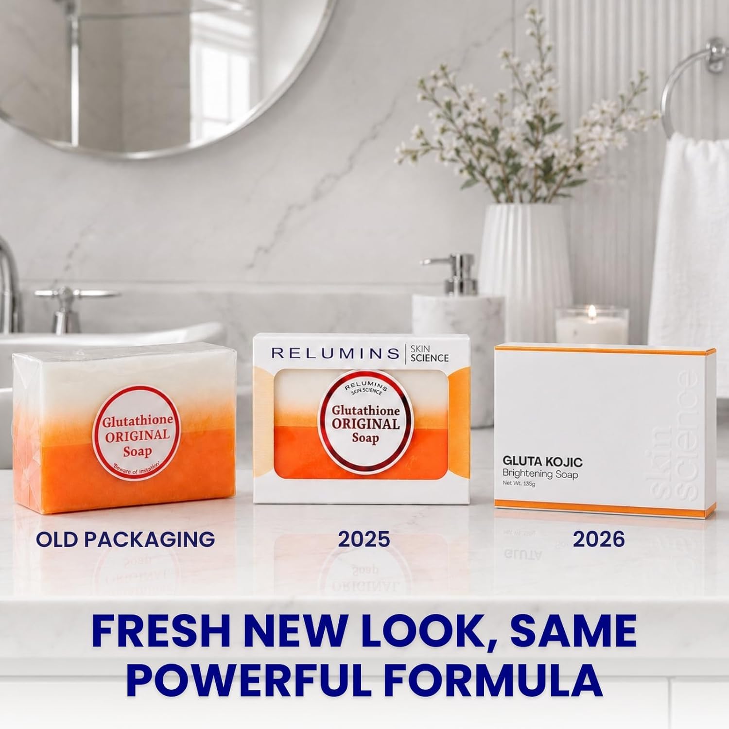 Relumins soap texture close-up highlighting a gentle exfoliating finish