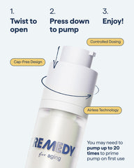 Remedy Science bottle in hand to show true size and scale