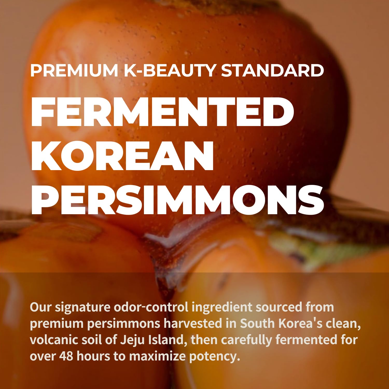 Rememberin fermented Jeju persimmon extract jar highlighting deodorizing core