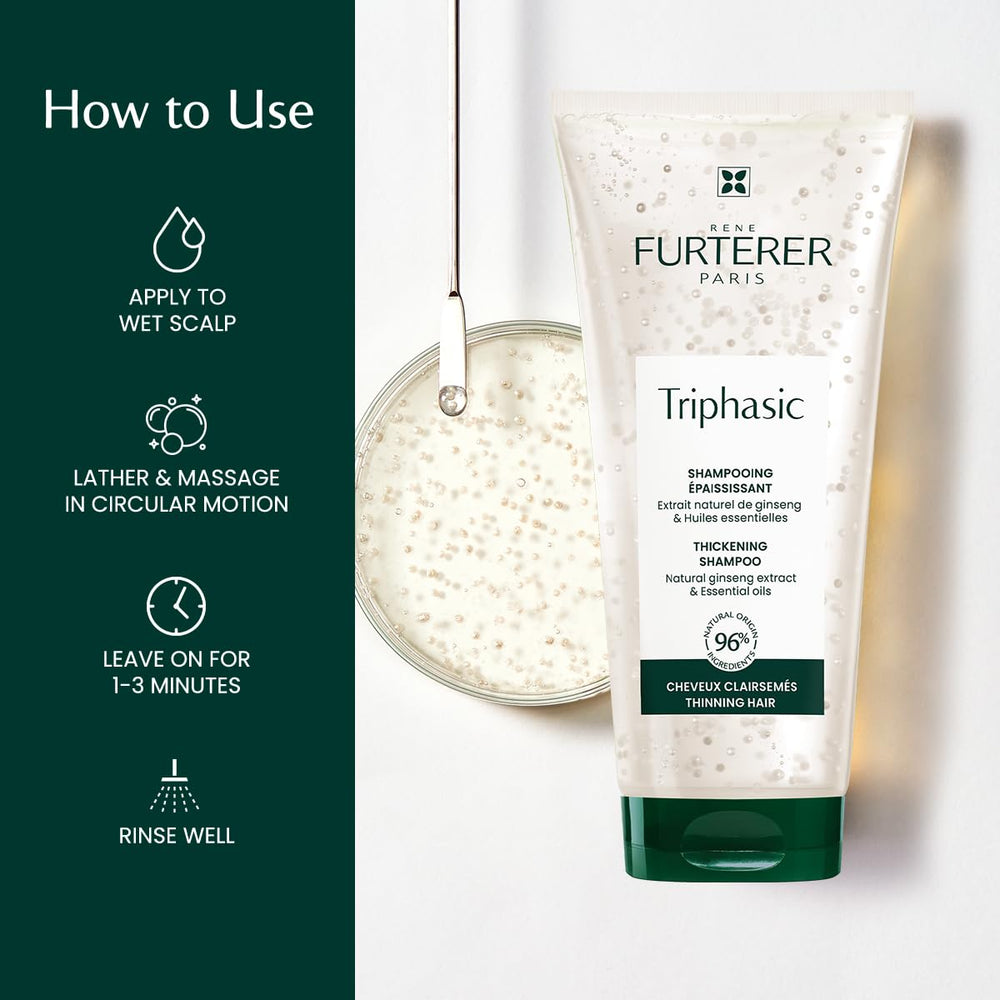 René Furterer bottle staged on bathroom shelf for easy daily use benefit