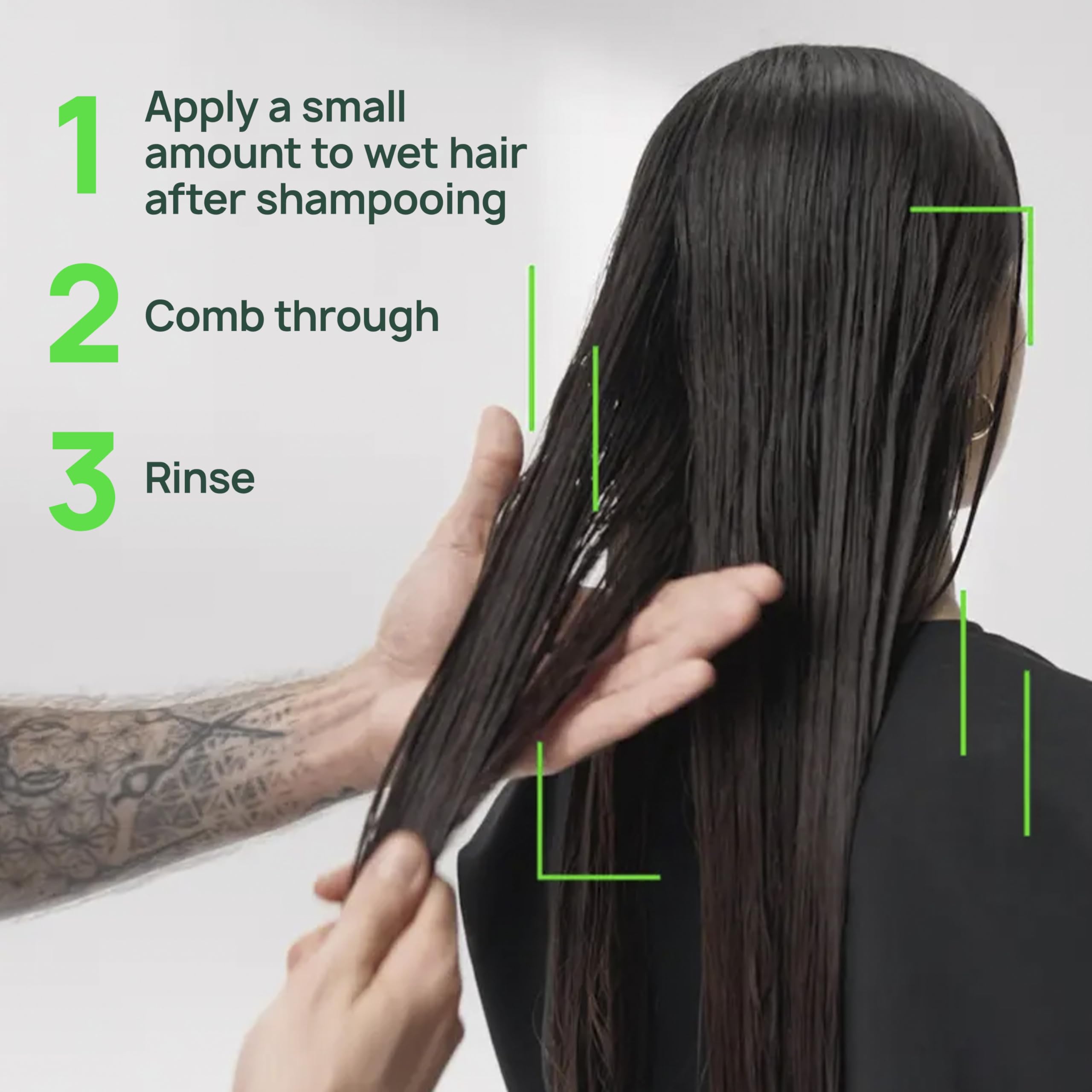 René Furterer applying conditioner in shower for detangling benefit