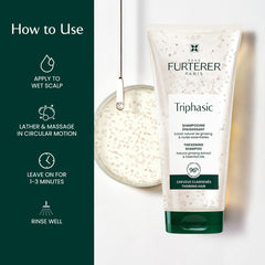René Furterer shampoo lathering on wet hair showing invigorating cleanse