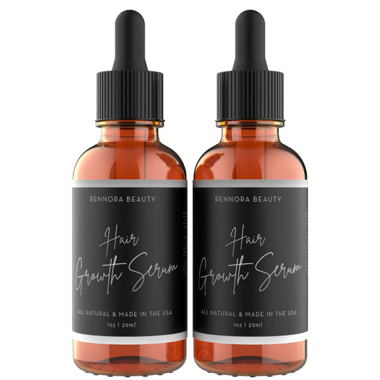 Rennora Beauty front packaging showing two serum bottles and branding for confidence
