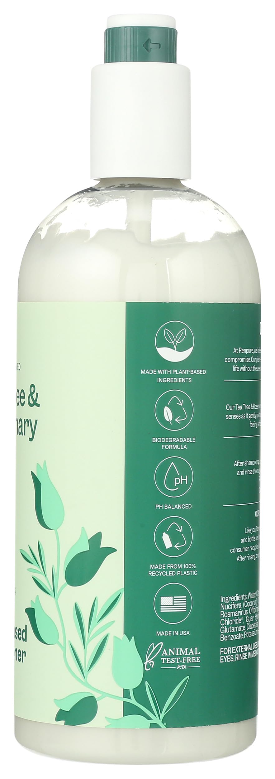 Renpure being applied to wet hair showing improved manageability and shine