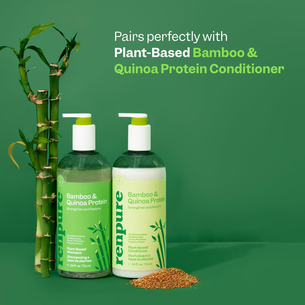 RENPURE bamboo and quinoa ingredients displayed to show natural origin