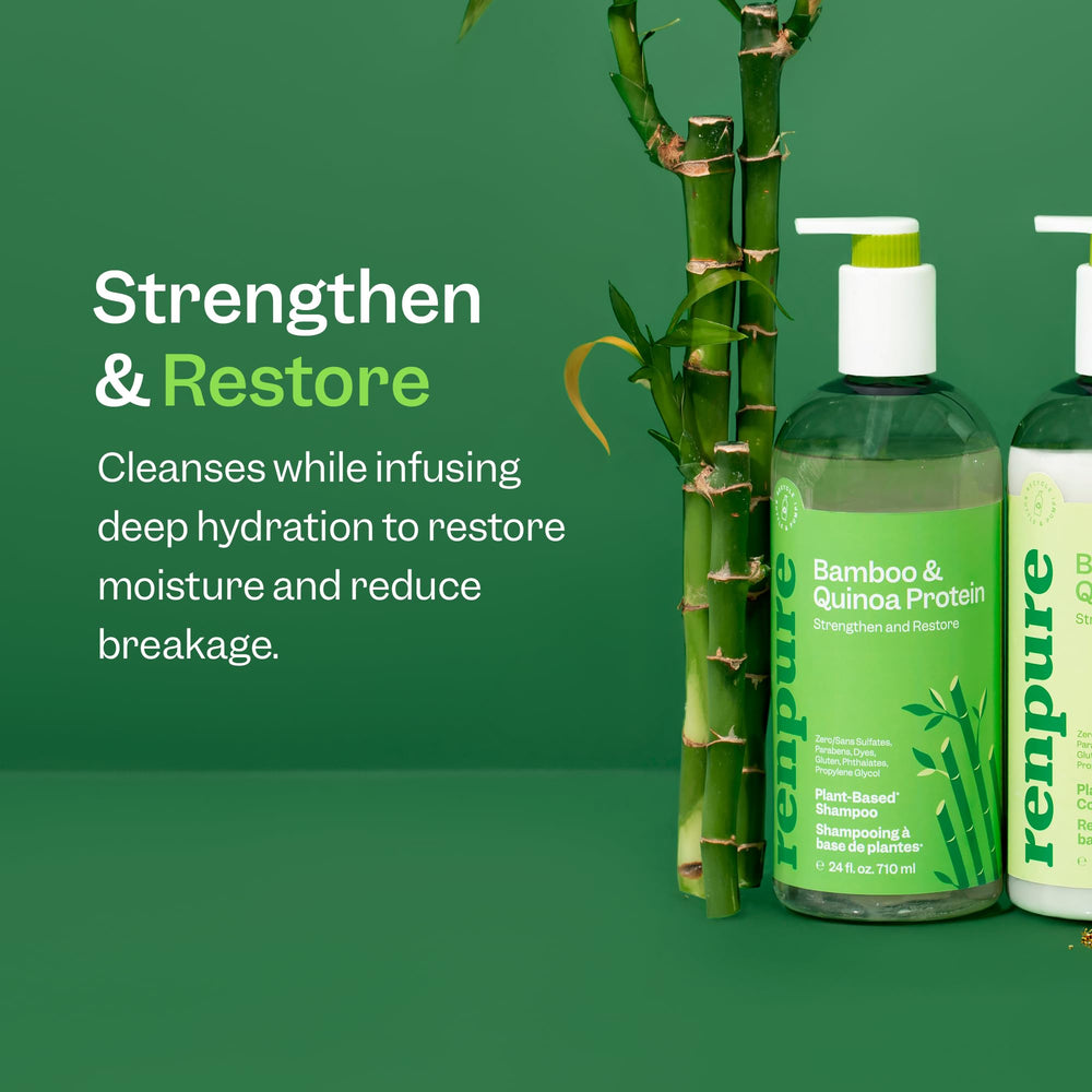 RENPURE pump and label close-up highlighting ingredients and use
