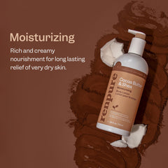 Renpure close-up of creamy lotion texture highlighting rich hydration benefits