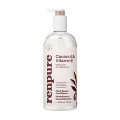 renpure front bottle showing coconut vitamin e conditioner and benefits